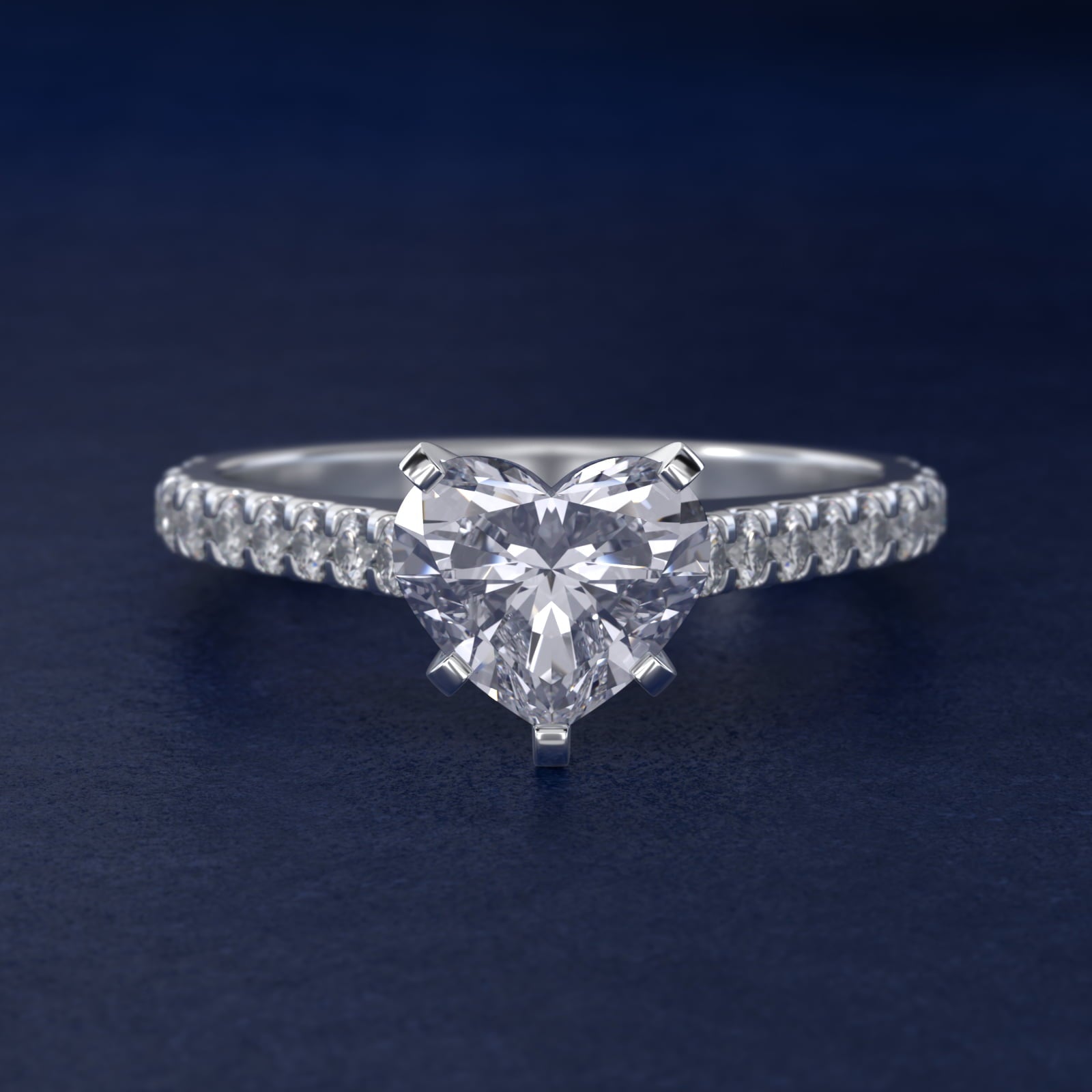 Diamond PavŽ Engagement Ring In Platinum By James Allen - Heart Center