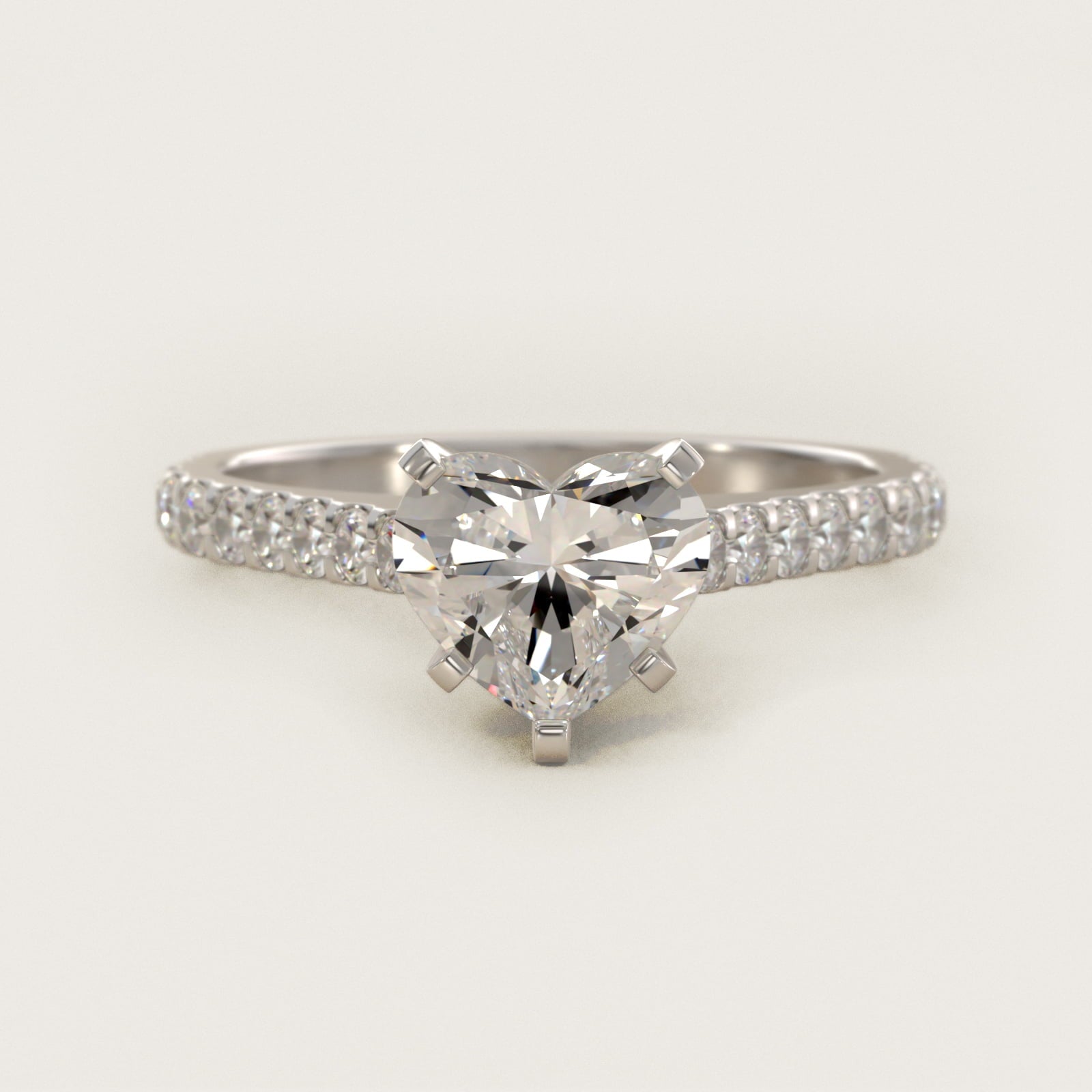 Diamond PavŽ Engagement Ring In Platinum By James Allen - Heart Center