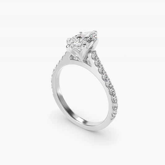 Diamond PavŽ Engagement Ring In Platinum By James Allen - Marquise Center