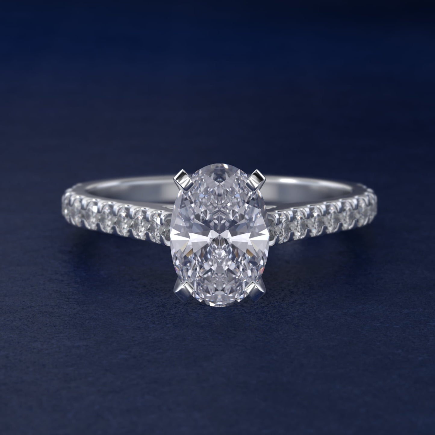 Diamond PavŽ Engagement Ring In Platinum By James Allen - Oval Center