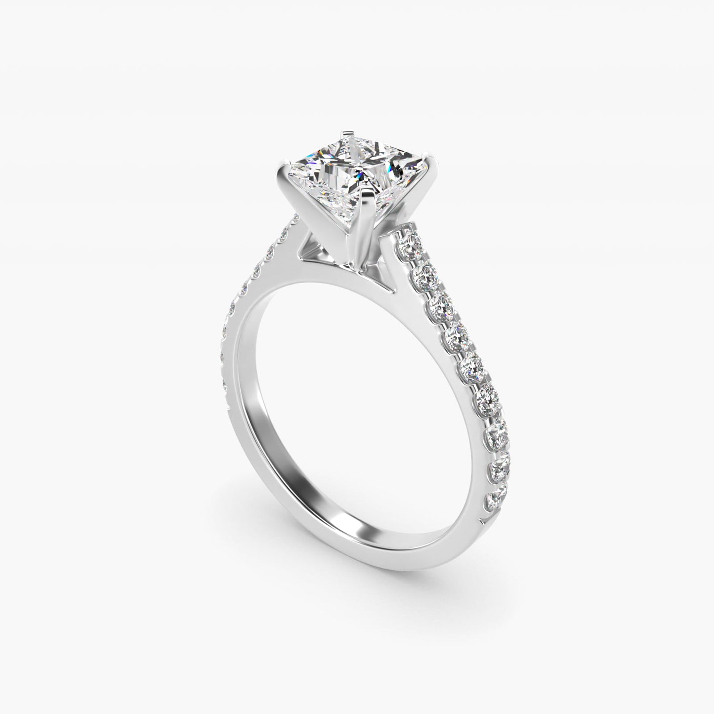 Diamond PavŽ Engagement Ring In Platinum By James Allen - Princess Center