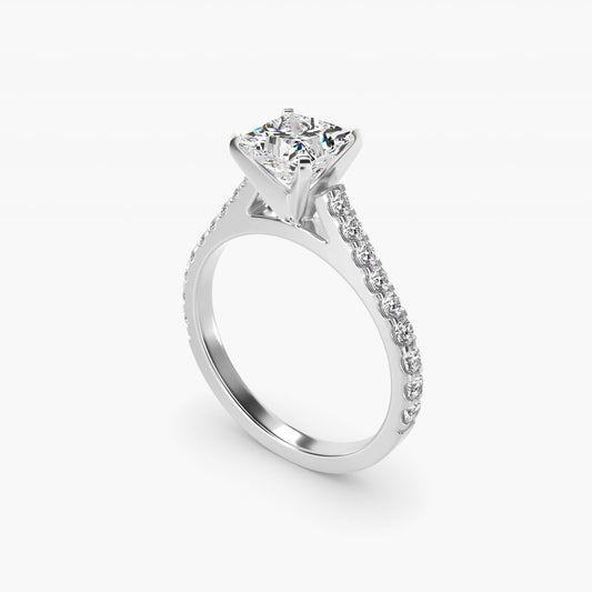Diamond PavŽ Engagement Ring In Platinum By James Allen - Princess Center