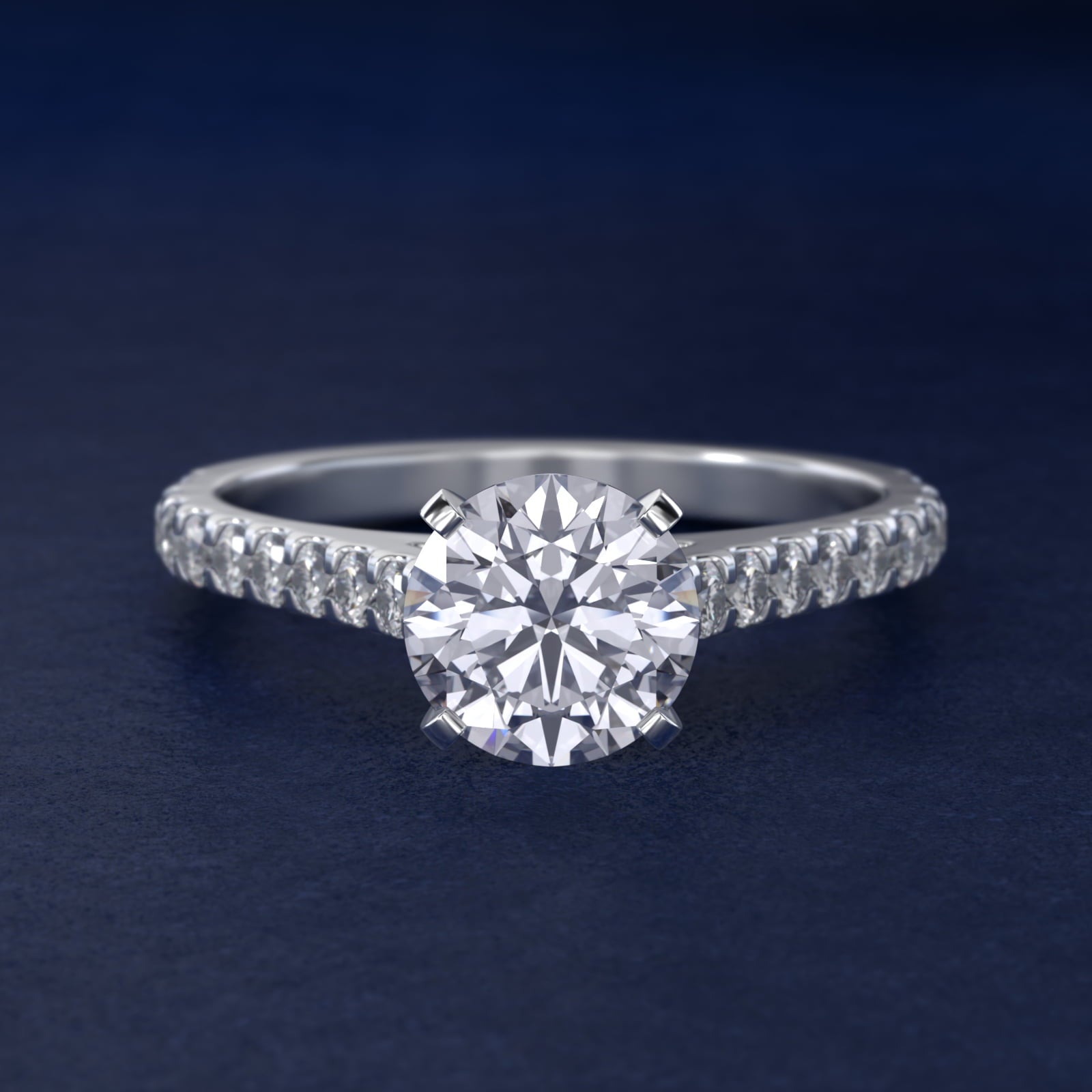 Diamond PavŽ Engagement Ring In Platinum By James Allen - Round Center