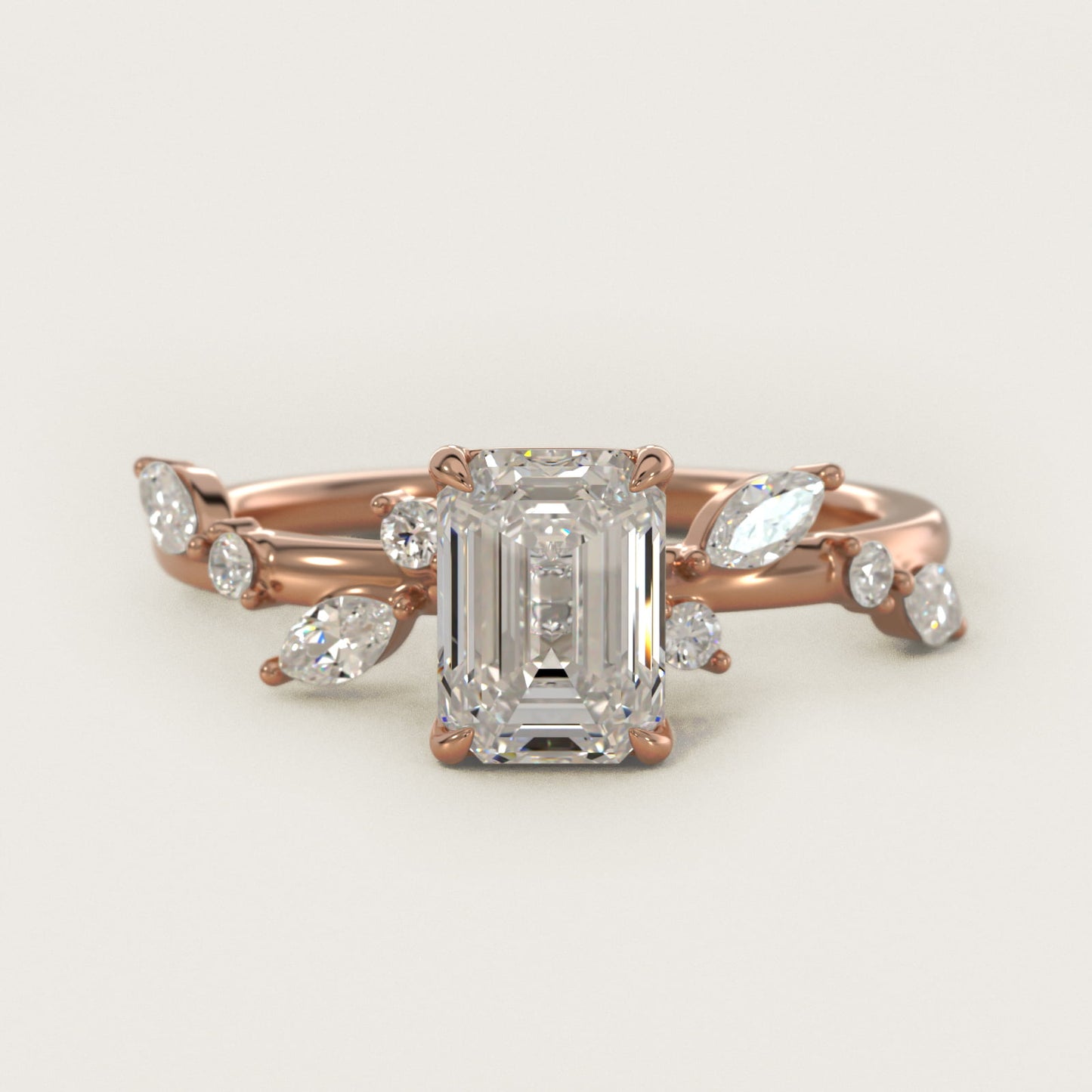 Diamond Whisper Side Stone Engagement Ring In 14K Rose Gold By James Allen - Emerald Center