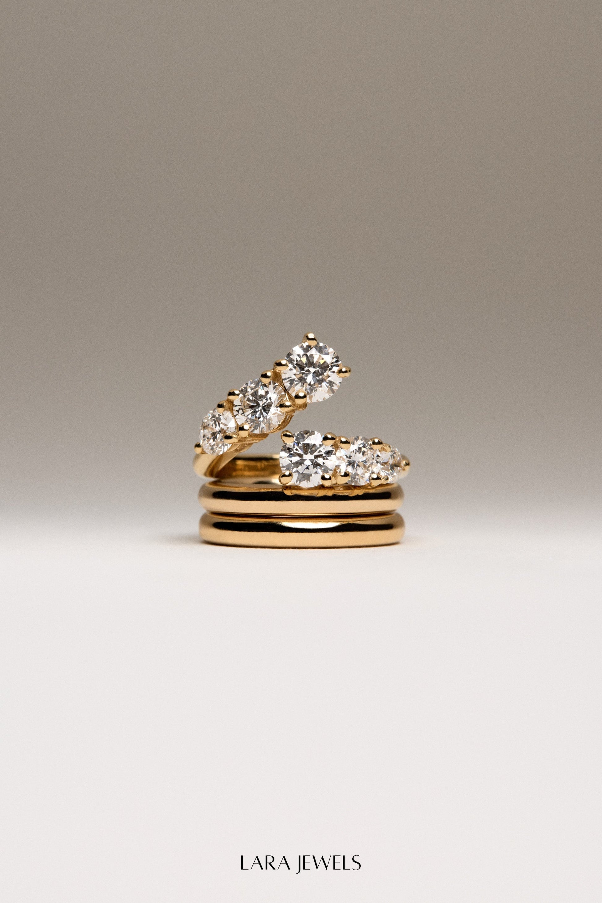 Diamond Wrap Ring 18K Gold - Back view