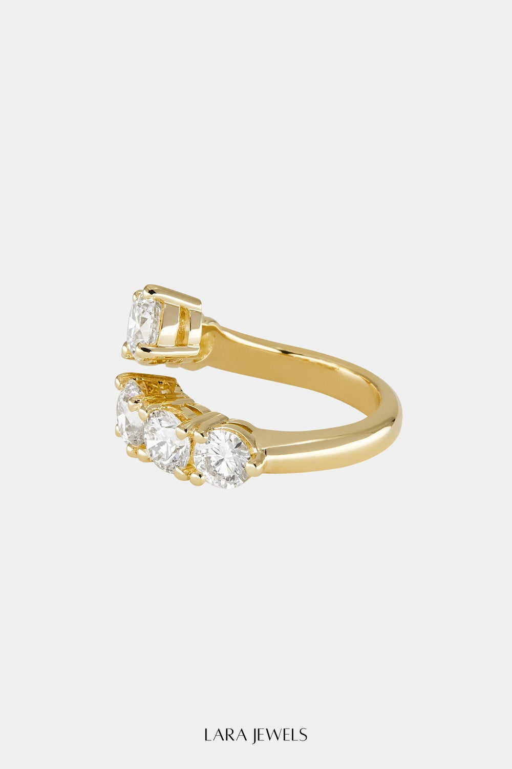 Diamond Wrap Ring 18K Gold - On model