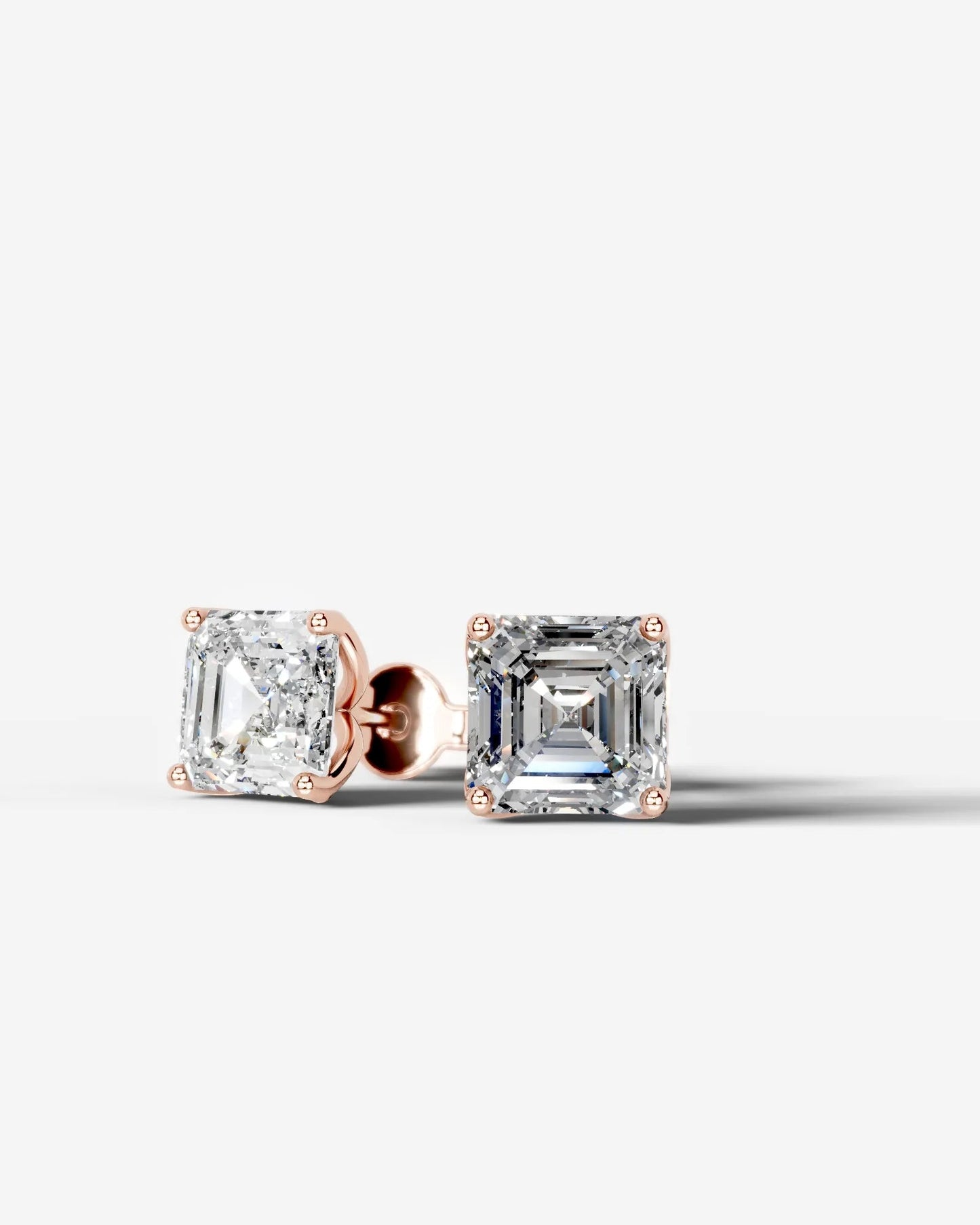 Doris Lab Grown Diamond Earrings Asscher - Rose Gold