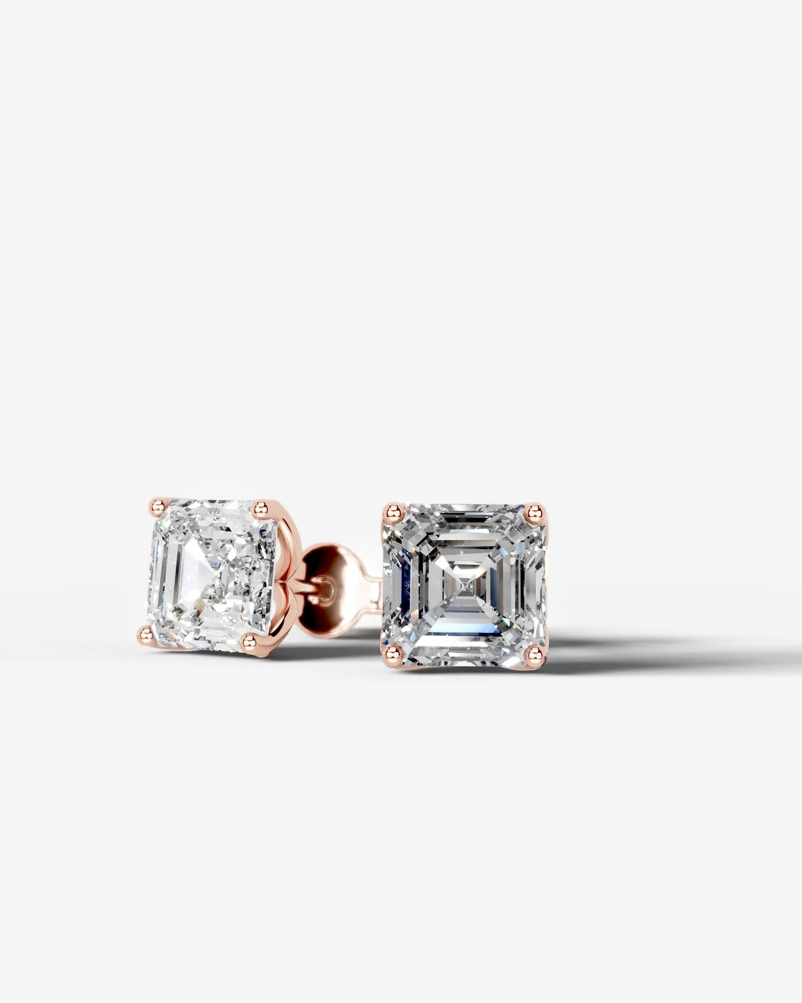 Doris Lab Grown Diamond Earrings Asscher - Rose Gold