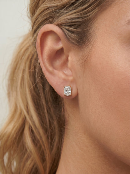 Doris Lab Grown Diamond Earrings Elongated Cushion - Rose Gold