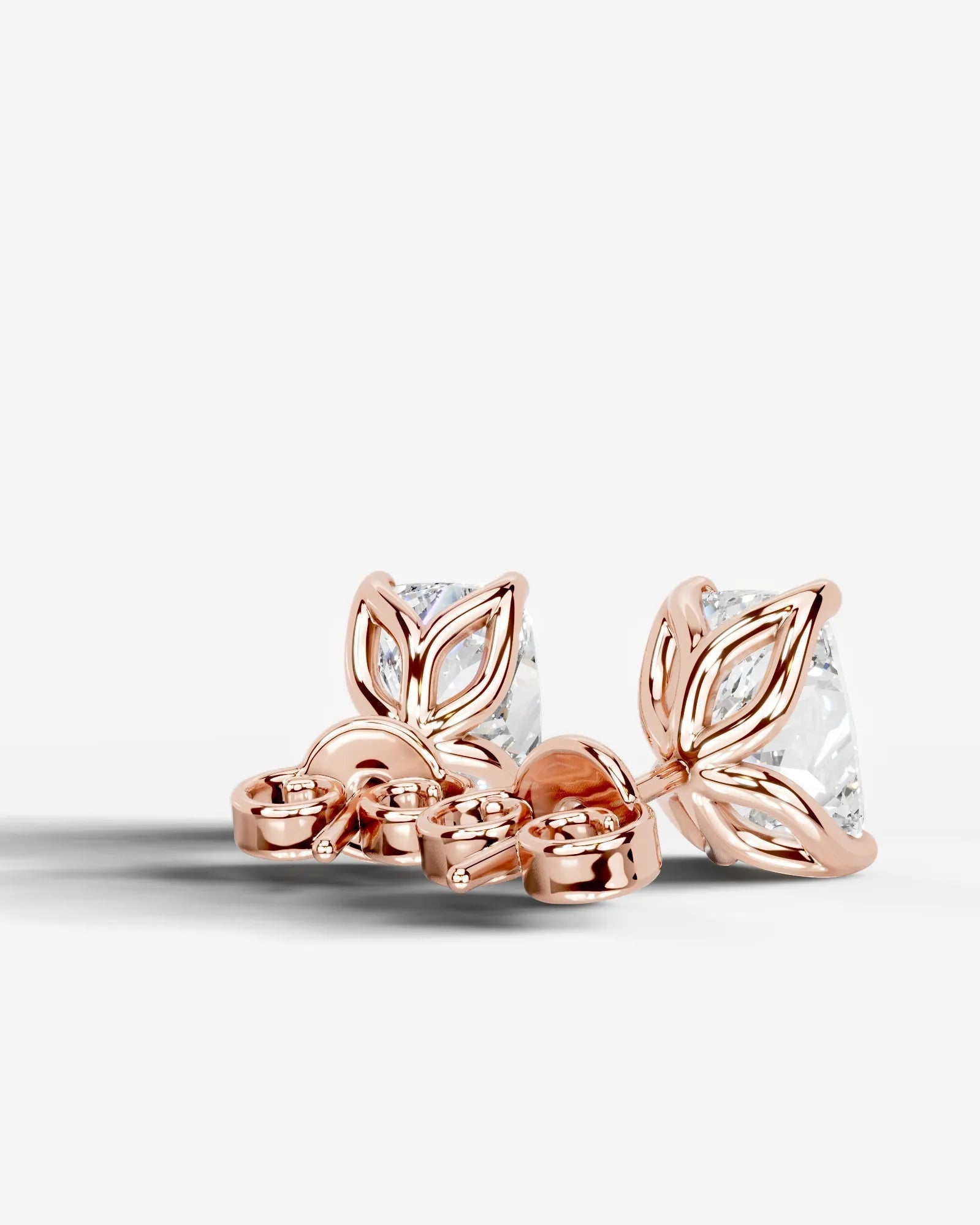 Doris Lab Grown Diamond Earrings Elongated Cushion - Rose Gold