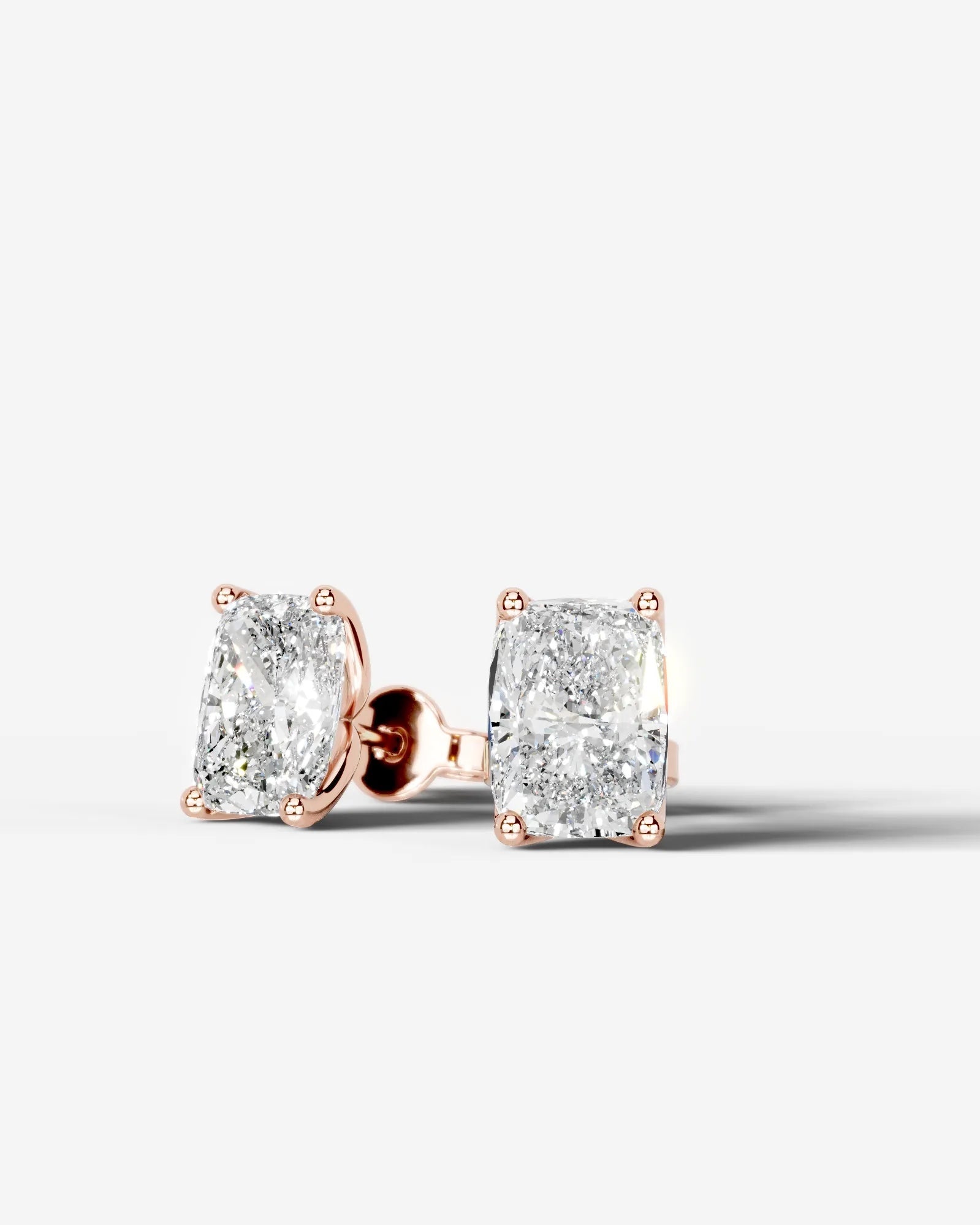 Doris Lab Grown Diamond Earrings Elongated Cushion - Rose Gold