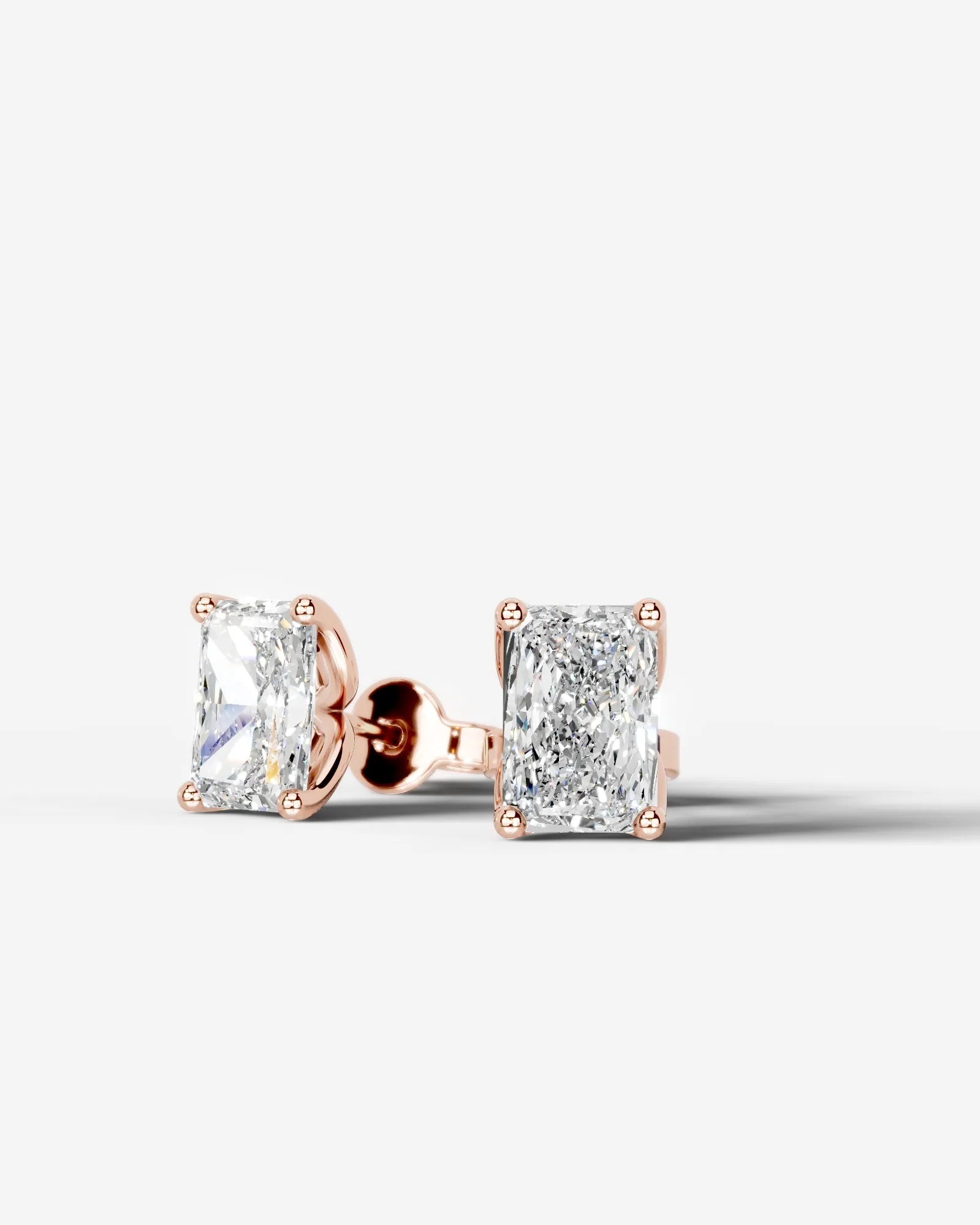 Doris Lab Grown Diamond Earrings Elongated Radiant - Rose Gold
