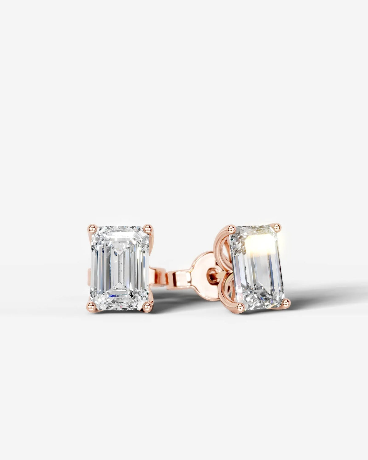 Doris Lab Grown Diamond Earrings Emerald - Rose Gold
