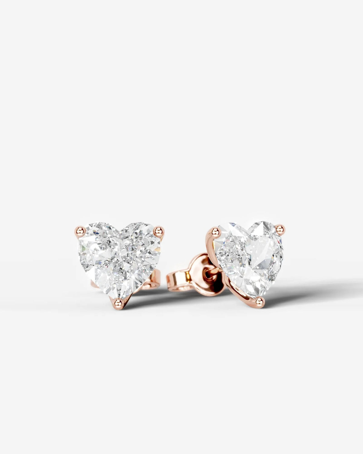 Doris Lab Grown Diamond Earrings Heart - Rose Gold