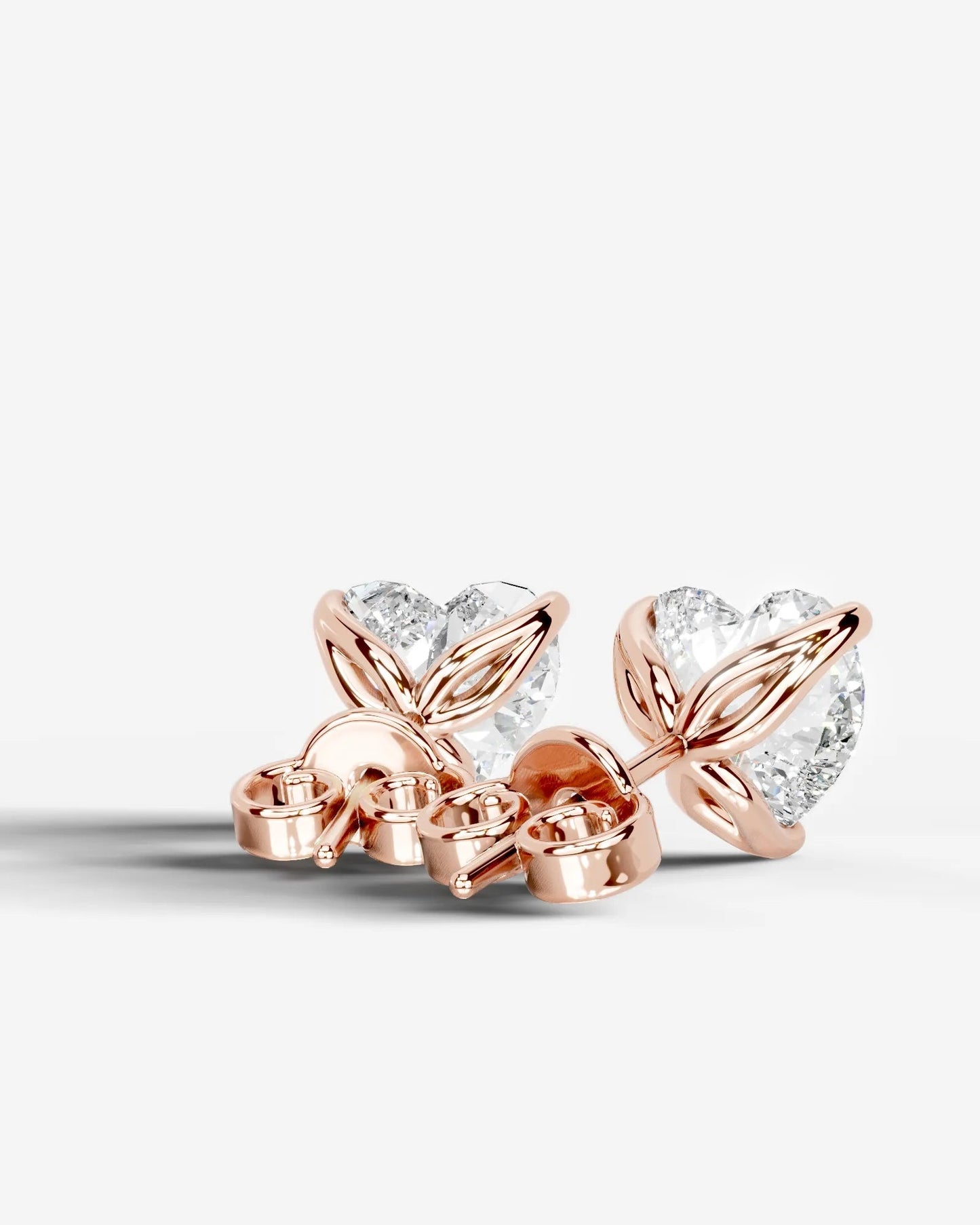 Doris Lab Grown Diamond Earrings Heart - Rose Gold