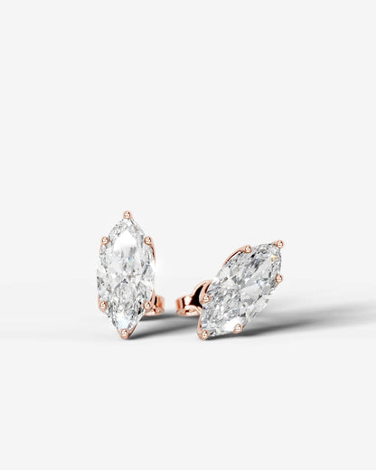 Doris Lab Grown Diamond Earrings Marquise - Rose Gold