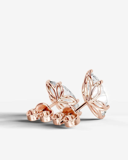 Doris Lab Grown Diamond Earrings Marquise - Rose Gold
