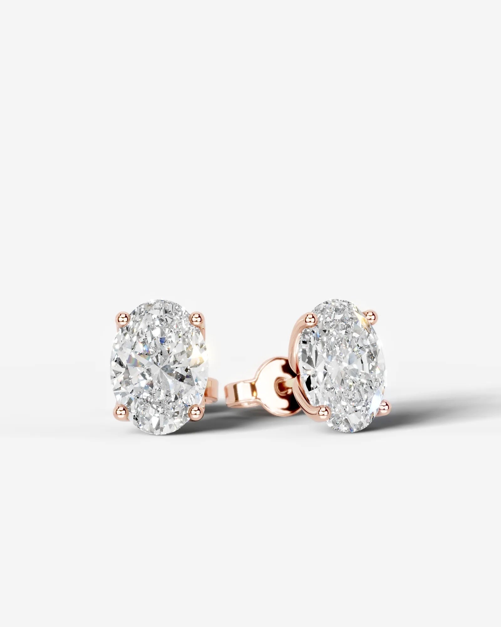 Doris Lab Grown Diamond Earrings Oval - Rose Gold