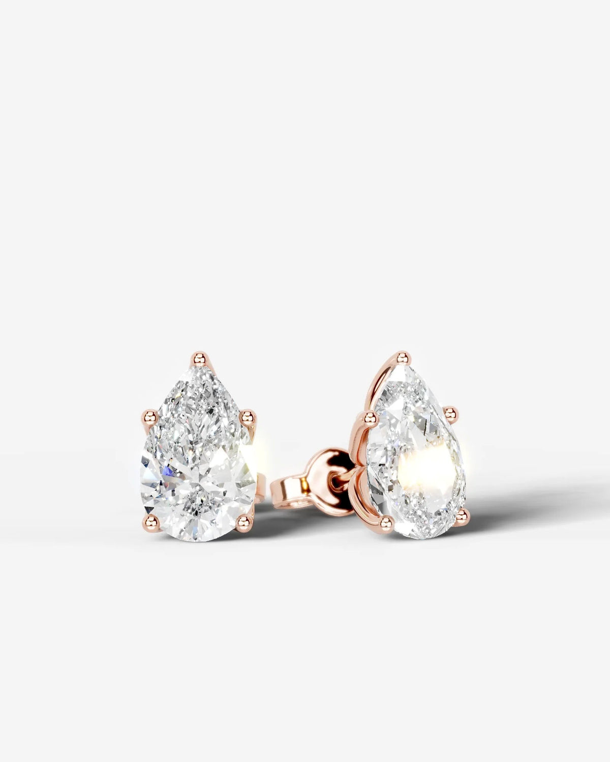 Doris Lab Grown Diamond Earrings Pear - Rose Gold