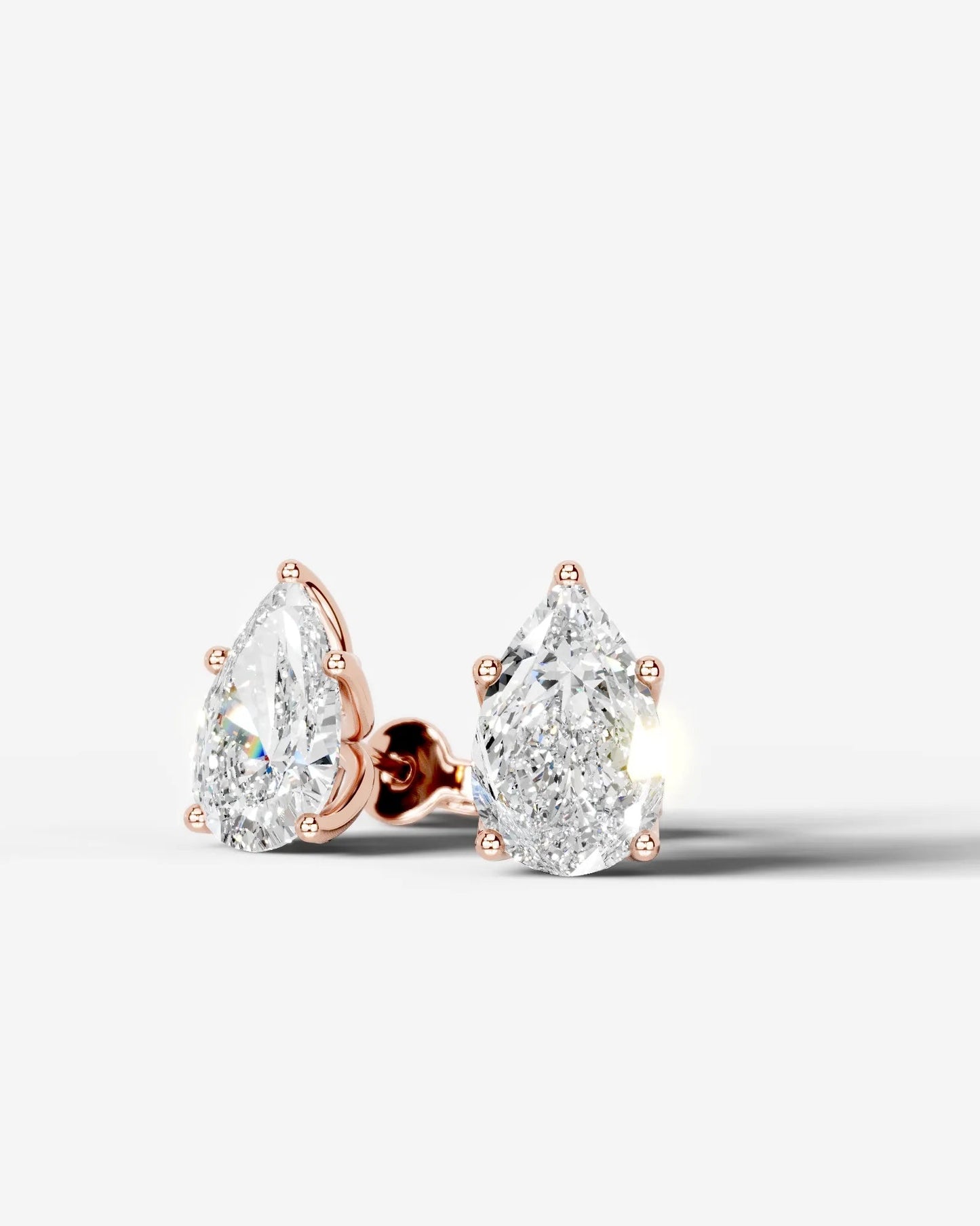 Doris Lab Grown Diamond Earrings Pear - Rose Gold