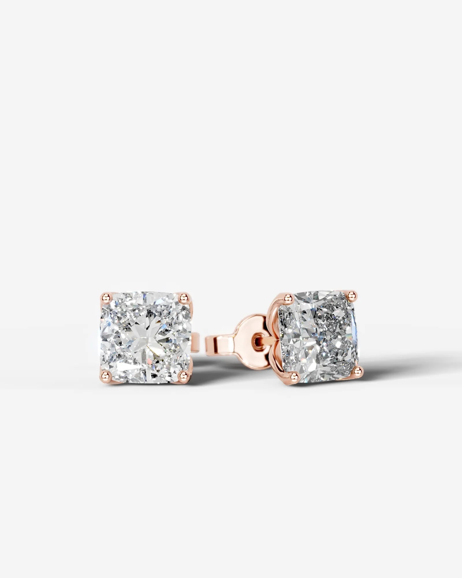 Doris Lab Grown Diamond Earrings Square Cushion - Rose Gold