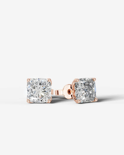 Doris Lab Grown Diamond Earrings Square Cushion - Rose Gold