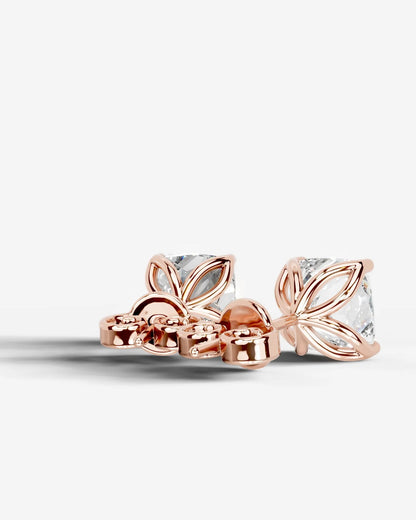 Doris Lab Grown Diamond Earrings Square Cushion - Rose Gold