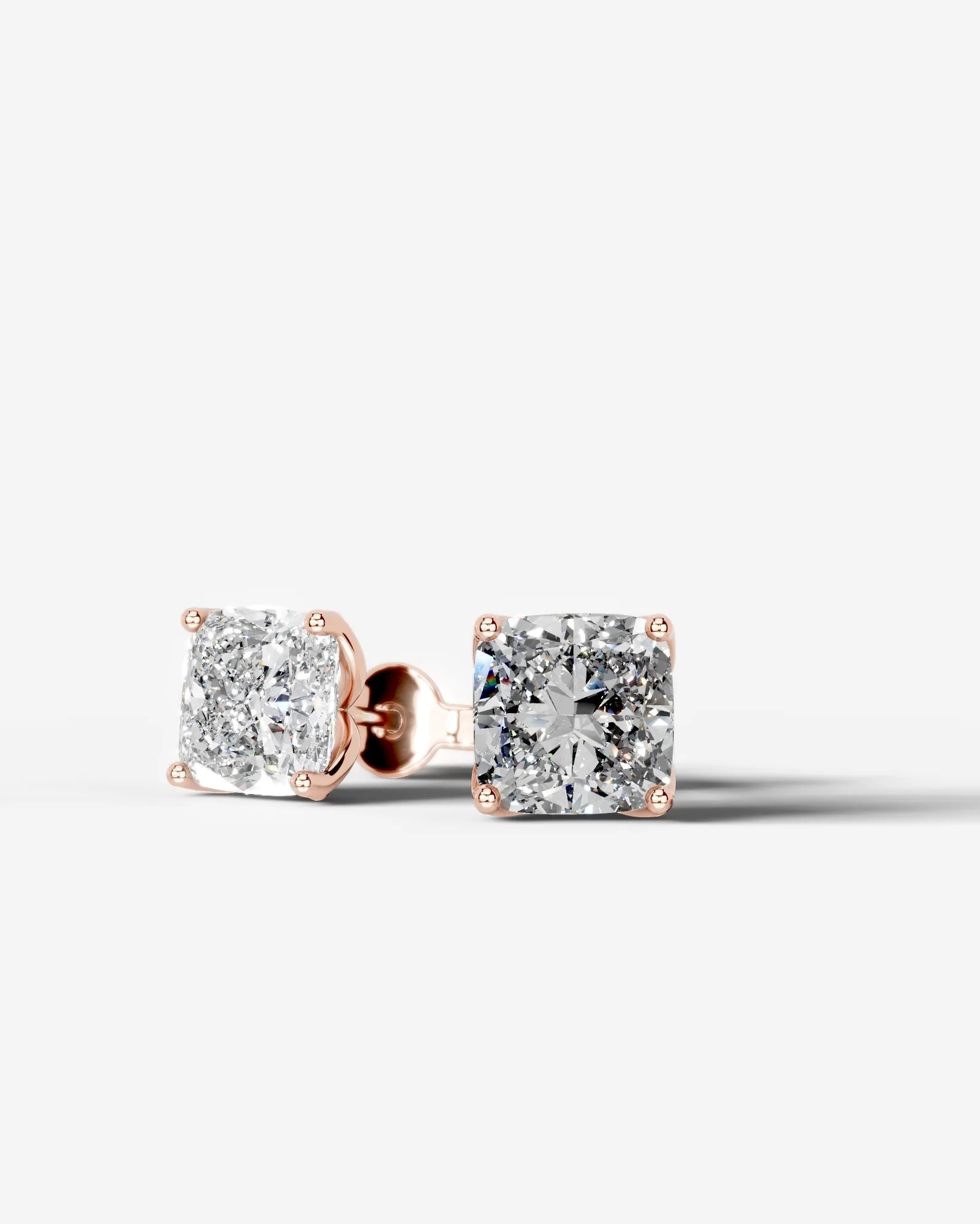 Doris Lab Grown Diamond Earrings Square Cushion - Rose Gold