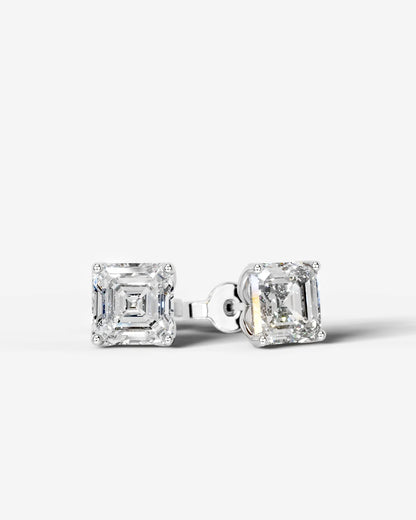 Doris Lab Grown Diamond Earrings Asscher - White Gold