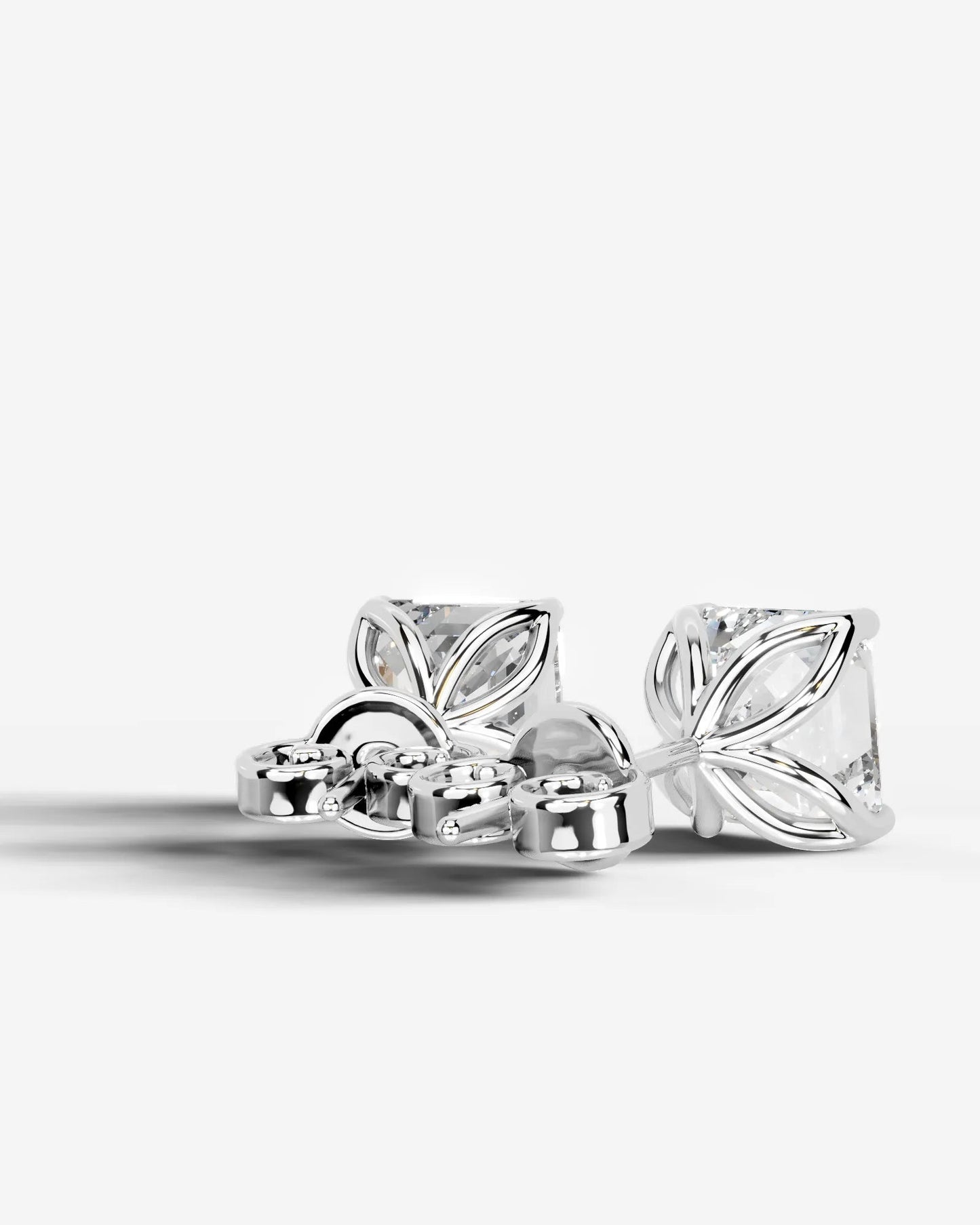 Doris Lab Grown Diamond Earrings Asscher - White Gold