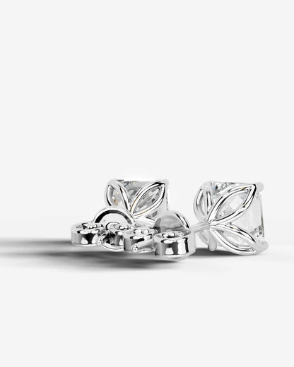 Doris Lab Grown Diamond Earrings Asscher - White Gold