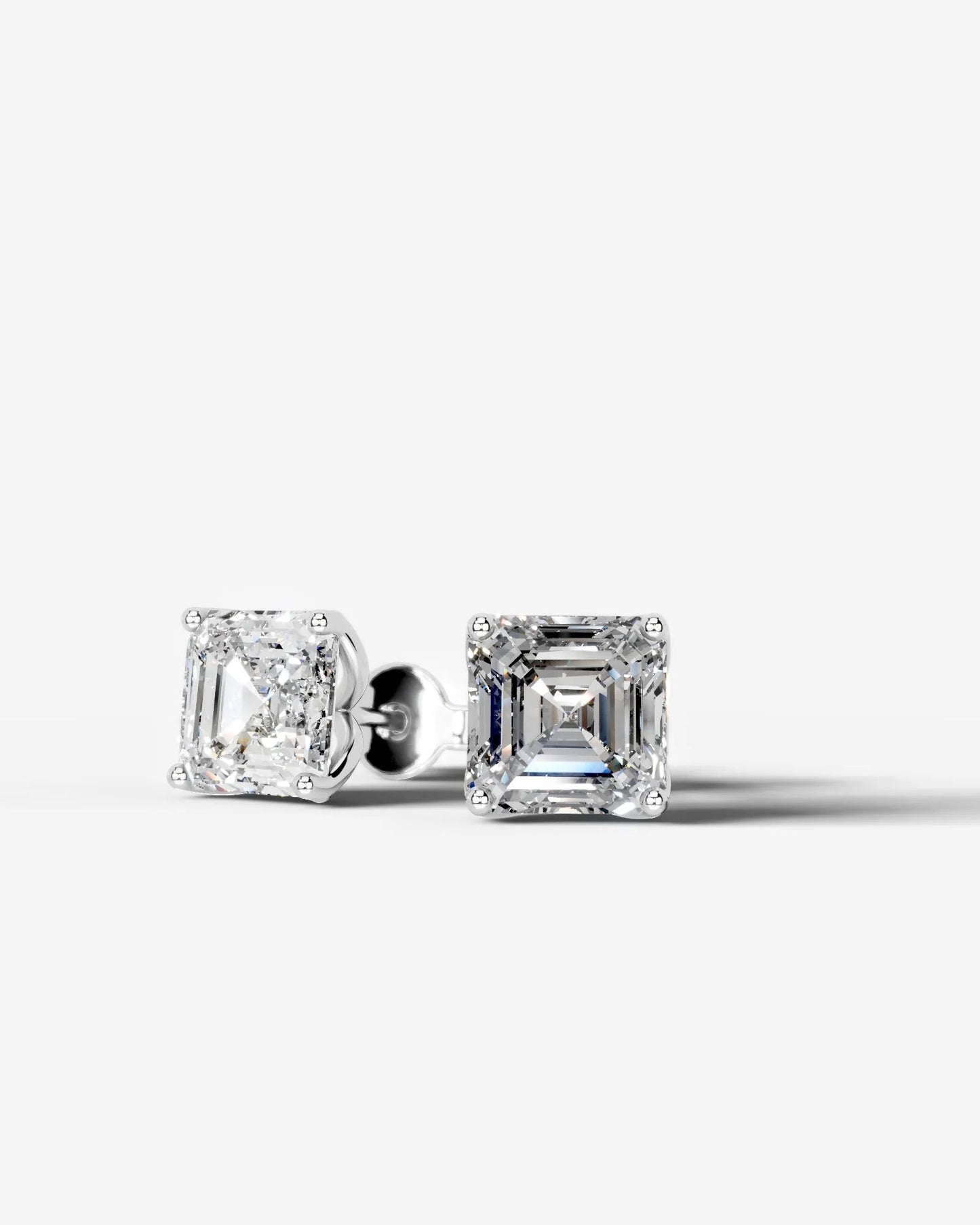 Doris Lab Grown Diamond Earrings Asscher - White Gold