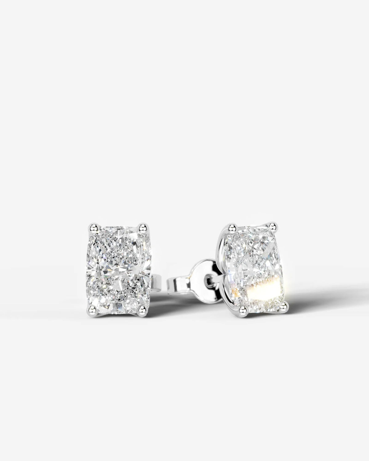 Doris Lab Grown Diamond Earrings Elongated Cushion - White Gold
