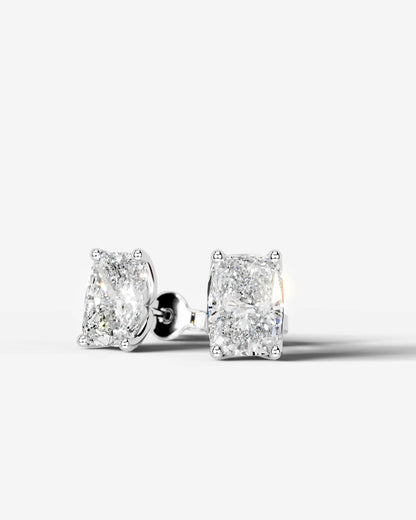 Doris Lab Grown Diamond Earrings Elongated Cushion - Platinum