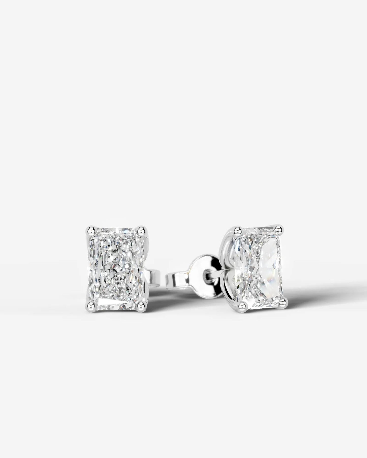 Doris Lab Grown Diamond Earrings Elongated Radiant - Platinum