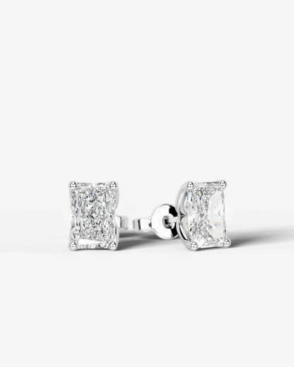 Doris Lab Grown Diamond Earrings Elongated Radiant - Platinum