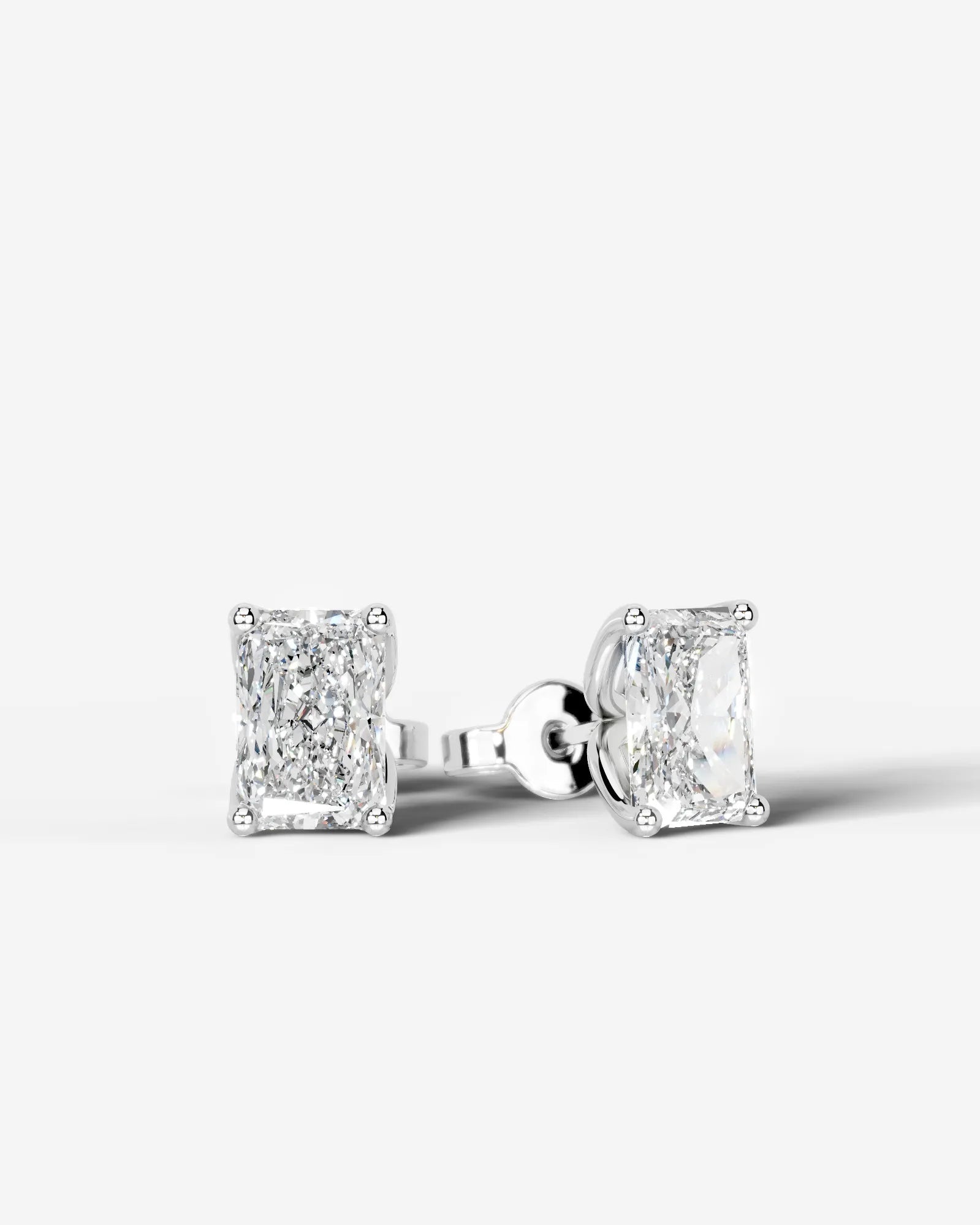 Doris Lab Grown Diamond Earrings Elongated Radiant - White Gold