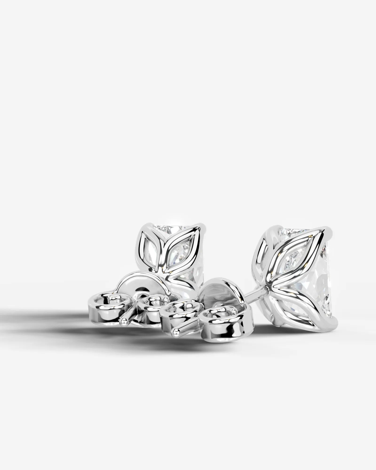 Doris Lab Grown Diamond Earrings Elongated Radiant - Platinum