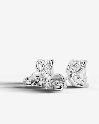 Doris Lab Grown Diamond Earrings Elongated Radiant - White Gold
