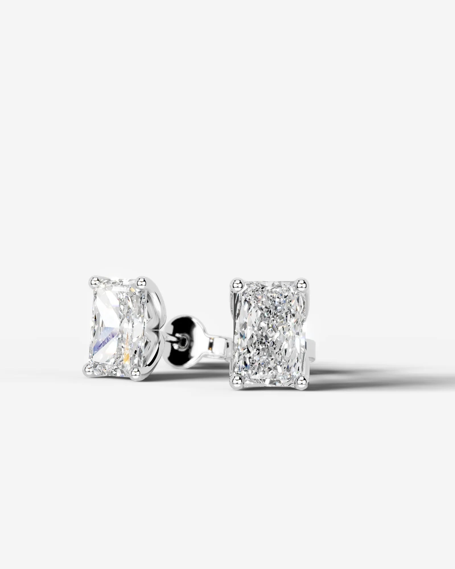 Doris Lab Grown Diamond Earrings Elongated Radiant - Platinum