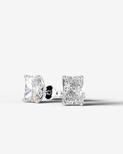 Doris Lab Grown Diamond Earrings Elongated Radiant - White Gold