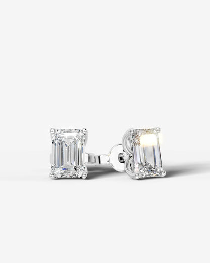 Doris Lab Grown Diamond Earrings Emerald - Platinum