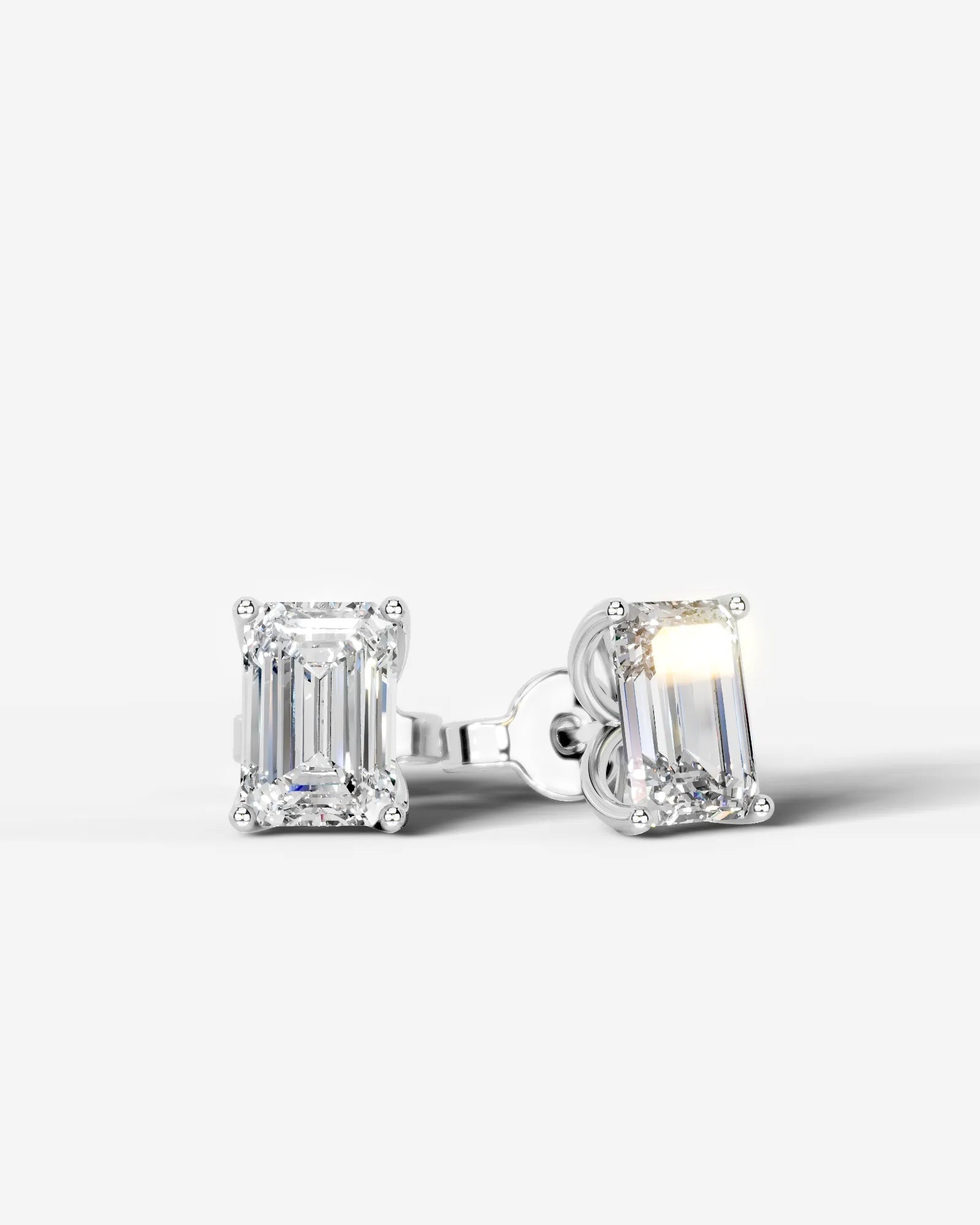 Doris Lab Grown Diamond Earrings Emerald - White Gold