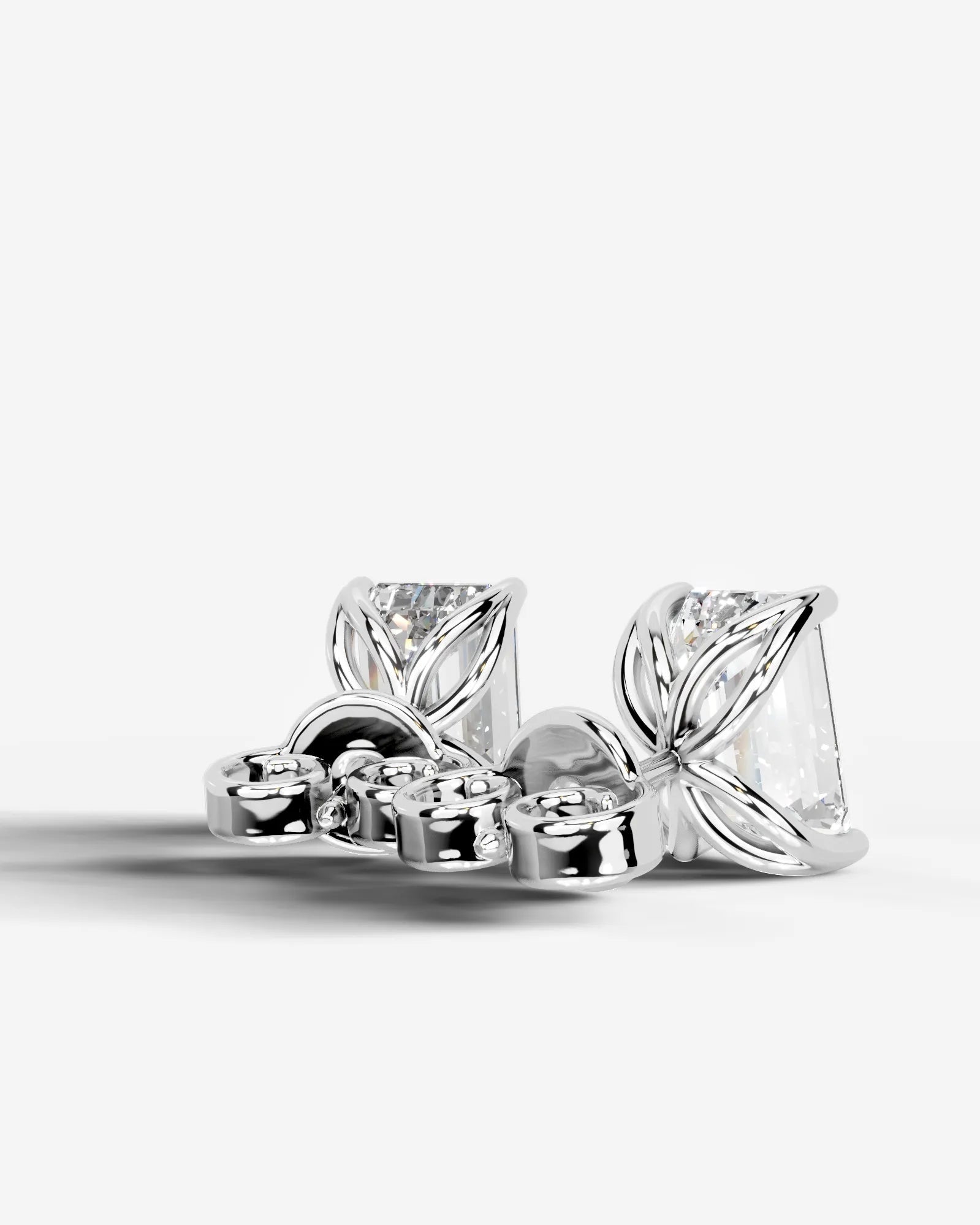 Doris Lab Grown Diamond Earrings Emerald - Platinum