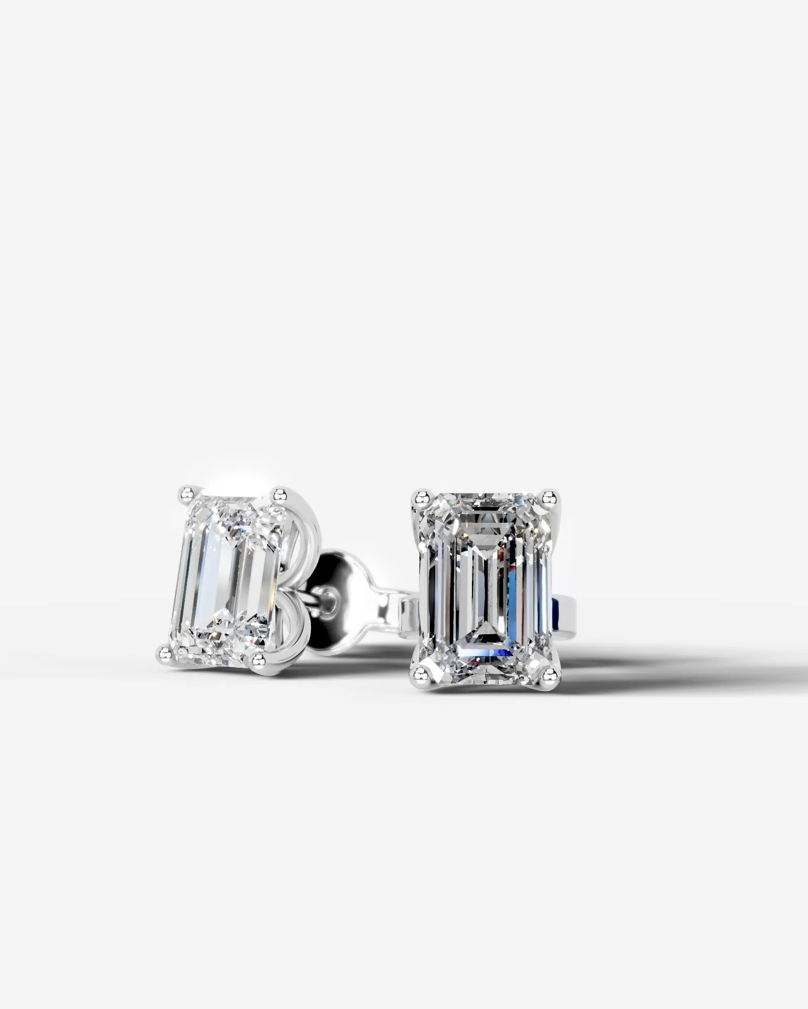 Doris Lab Grown Diamond Earrings Emerald - Platinum