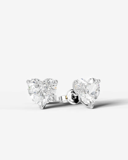 Doris Lab Grown Diamond Earrings Heart - Platinum