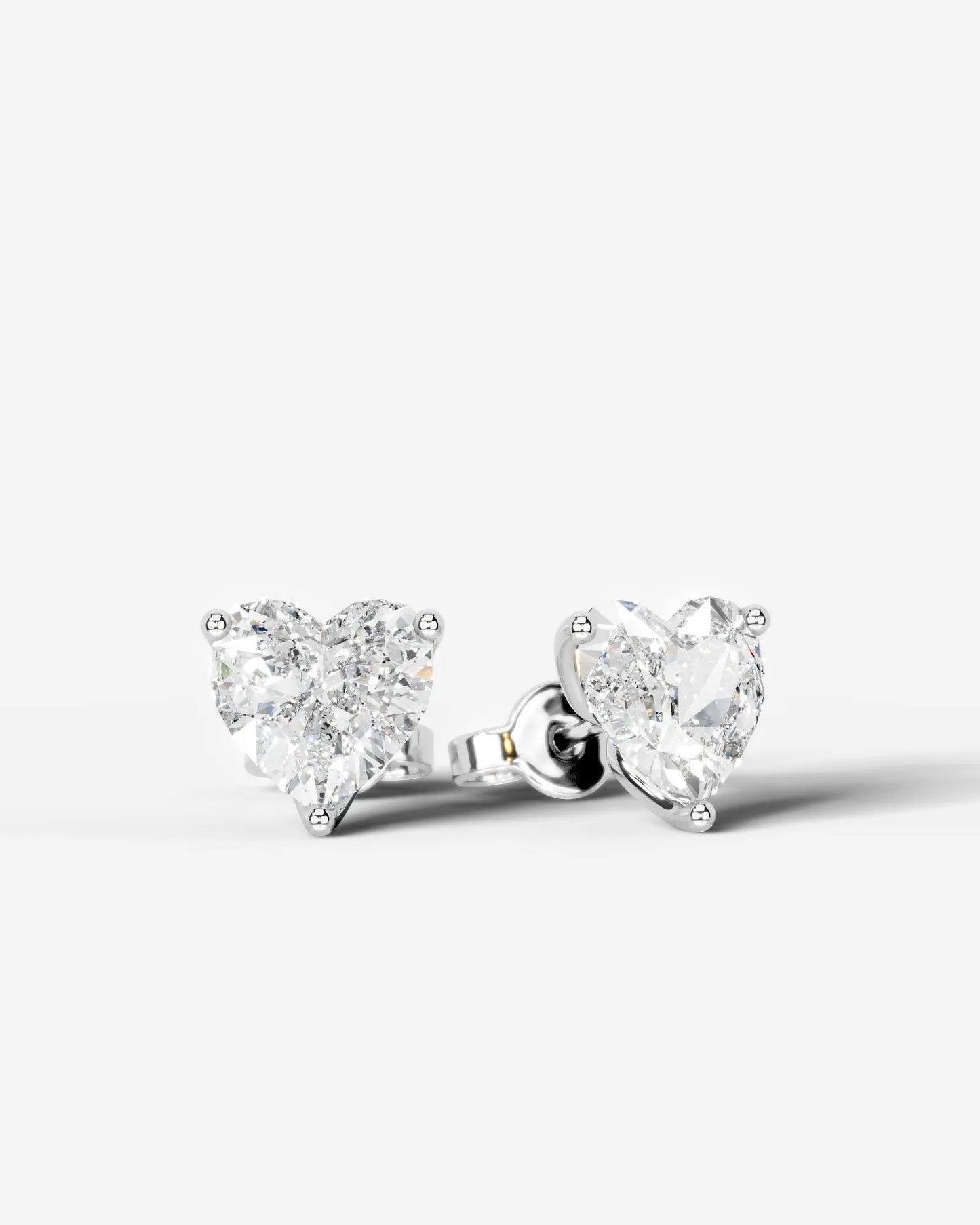 Doris Lab Grown Diamond Earrings Heart - White Gold