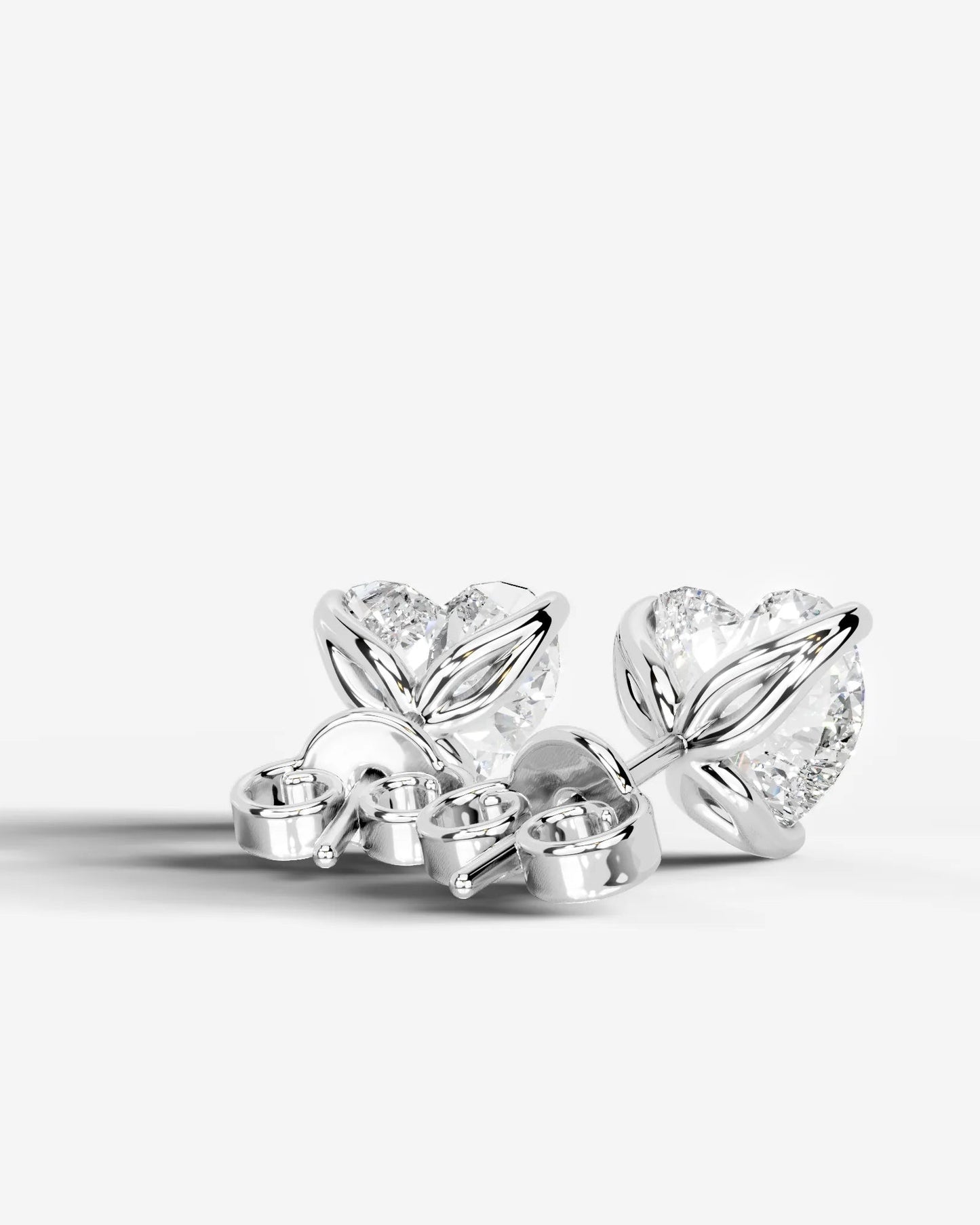 Doris Lab Grown Diamond Earrings Heart - Platinum