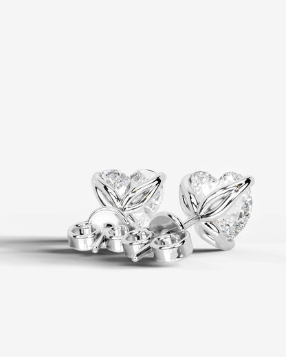 Doris Lab Grown Diamond Earrings Heart - White Gold