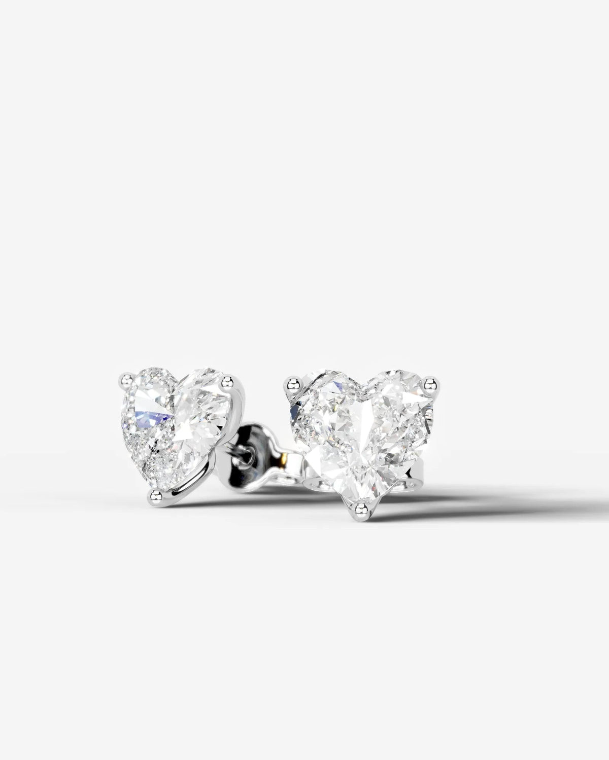 Doris Lab Grown Diamond Earrings Heart - Platinum
